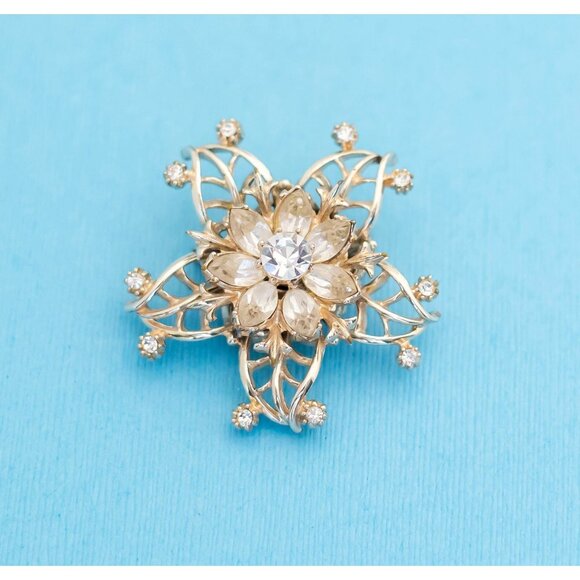 Art Nouveau Star Floral Brooch by Coro - N4 - Picture 1 of 2